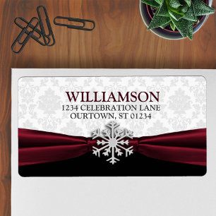 Burgundy Ribbon Address Labels