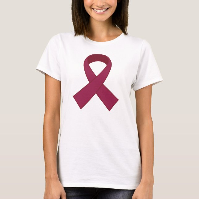 Burgundy Ribbon Awareness T-Shirt (Front)