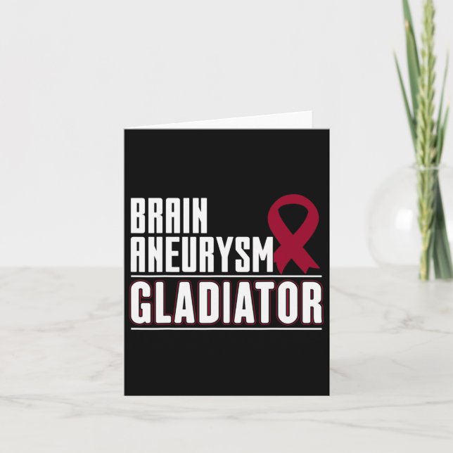 Burgundy Ribbon - Brain Aneurysm Awareness  Card (Front)