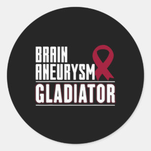 Burgundy Ribbon - Brain Aneurysm Awareness Classic Round Sticker