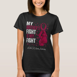Burgundy Ribbon Brother Sickle Cell Anaemia Awaren T-Shirt