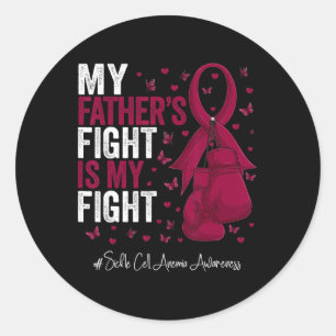 Burgundy Ribbon Father Sickle Cell Anaemia Awarene Classic Round Sticker