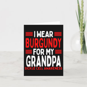 Burgundy Ribbon Grandfather Sickle Cell Awareness Card