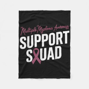 Burgundy Ribbon Support Squad For Multiple Myeloma Fleece Blanket