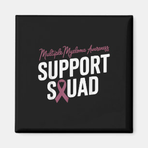 Burgundy Ribbon Support Squad For Multiple Myeloma Magnet