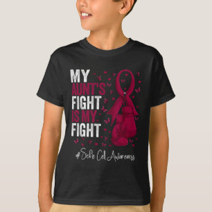 Burgundy Ribbon Survivor Aunt Sickle Cell Awarenes T-Shirt