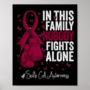 Burgundy Ribbon Survivor Fighter Sickle Cell Aware Poster