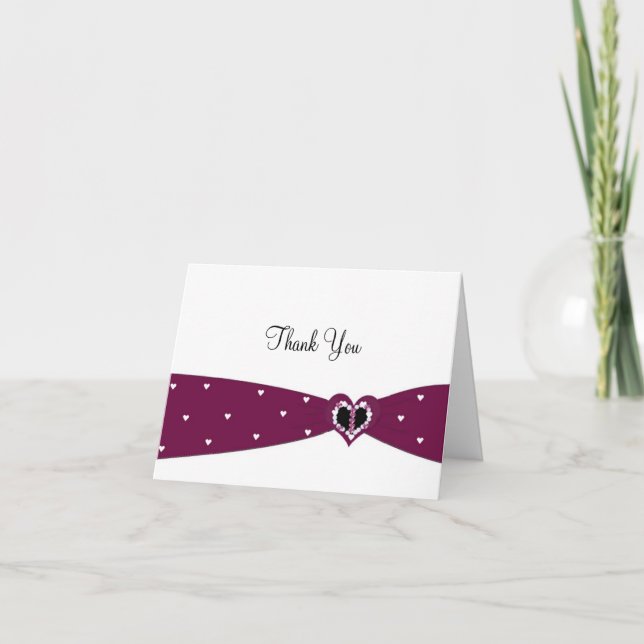 Burgundy Ribbon Thank You Card (Front)