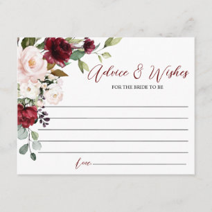 Burgundy Rose Advice & Wishes Card