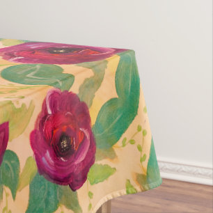 Burgundy Rose Bloom Tablecloth