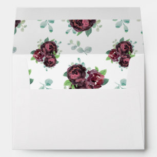 Burgundy Rose Bouquet Envelopes