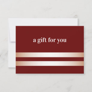 Burgundy   Rose Gold Elegant Gift Card