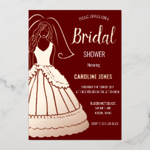 Burgundy Rose Gold Foil Dress Bridal Shower