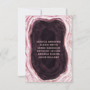 Burgundy & Rose Gold Geode Wedding Table Numbers