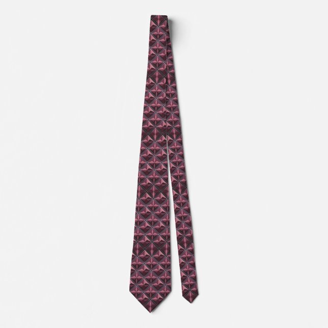 Burgundy Rose Gold Necktie Geometric (Front)