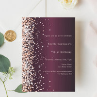Burgundy rose gold premium birthday