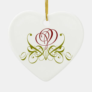 Burgundy Rose Heart Ornament