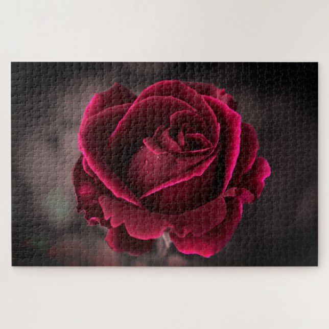 Burgundy Rose Jigsaw Puzzle (Horizontal)