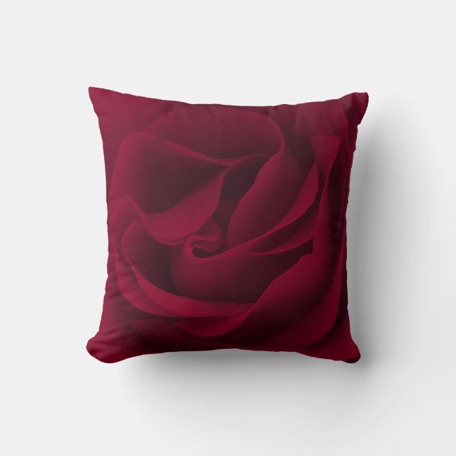 Burgundy Rose Magnified Cushion (Front)