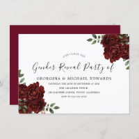 Burgundy Rose Romantic Gender Reveal Party