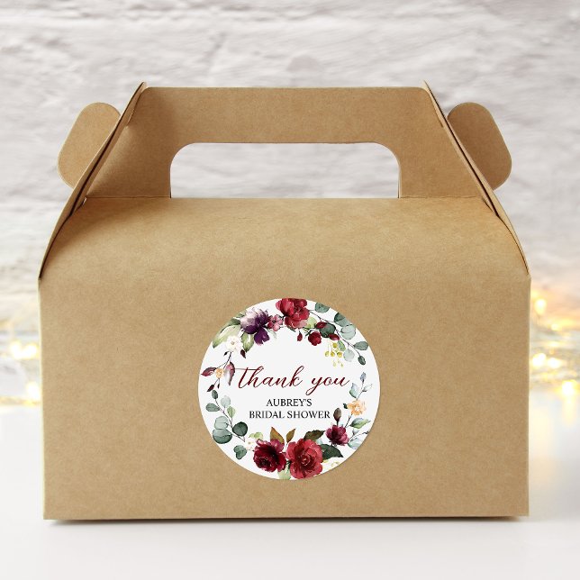 Burgundy Rose Round Sticker (Creator Uploaded)