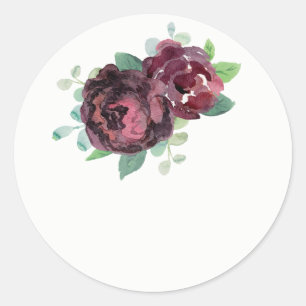 Burgundy Rose Wedding Favour Stickers