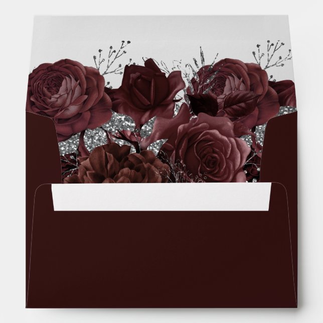 Burgundy Roses Elegant All Occasions  Envelope (Back (Bottom))