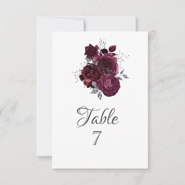 Burgundy Roses Invitation (Front)