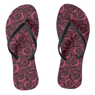Burgundy roses jandals