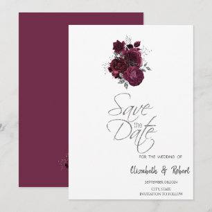 Burgundy Roses Save The Date