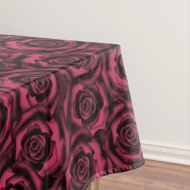 Burgundy roses tablecloth (In Situ)