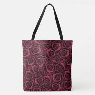 Burgundy roses tote bag
