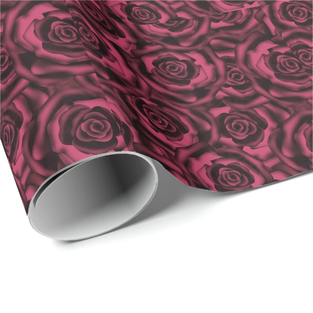 Burgundy roses wrapping paper (Roll Corner)