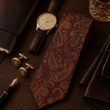 Burgundy Royal Paisley Old Money Luxury