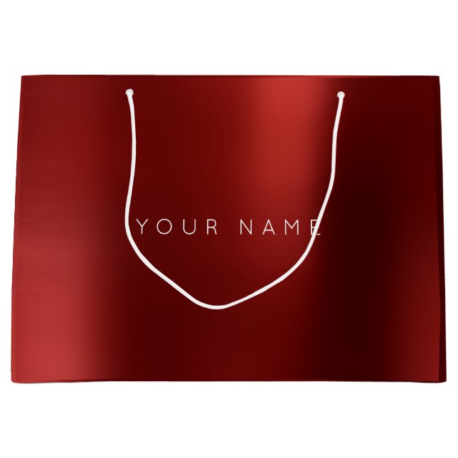 Burgundy Ruby White Plum Minimal Favour Gift Ombre Large Gift Bag (Front)