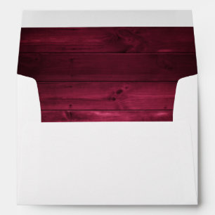 Burgundy Rustic Country Wood Wedding Envelope