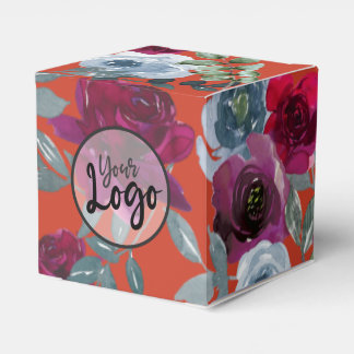 Burgundy Sage Green Rust Dusty Blue Branded Floral Favour Box