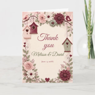 Burgundy Sage Housewarming Party Thank You Card