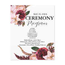 Burgundy Sangria Wedding Ceremony Programs