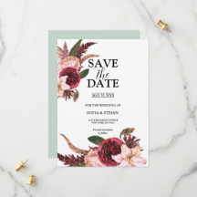 Burgundy Sangria Wedding Save the Dates