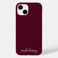 Burgundy Script  | Stylish Monogram Modern