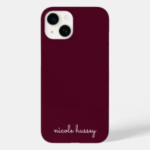 Burgundy Script  | Stylish Monogram Modern