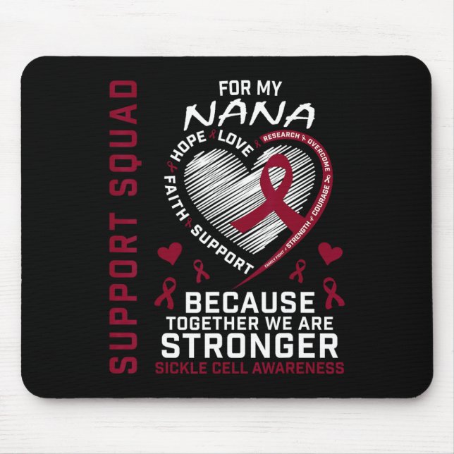 Burgundy Sickle Cell Awareness Items Nana Support  Mouse Pad (Front)