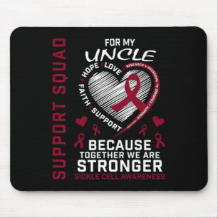 Burgundy Sickle Cell Awareness Items Uncle Support Mouse Pad