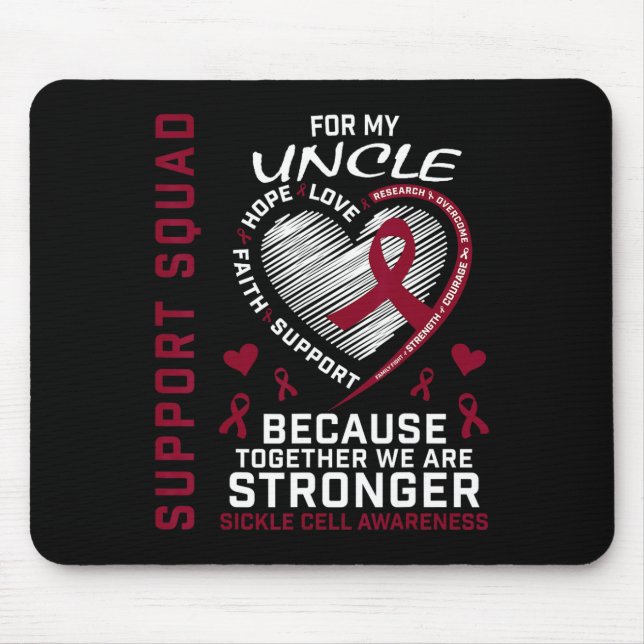 Burgundy Sickle Cell Awareness Items Uncle Support Mouse Pad (Front)