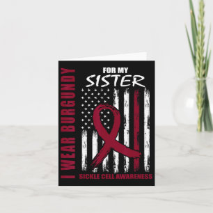 Burgundy Sickle Cell Awareness Shirt Sister Americ Card