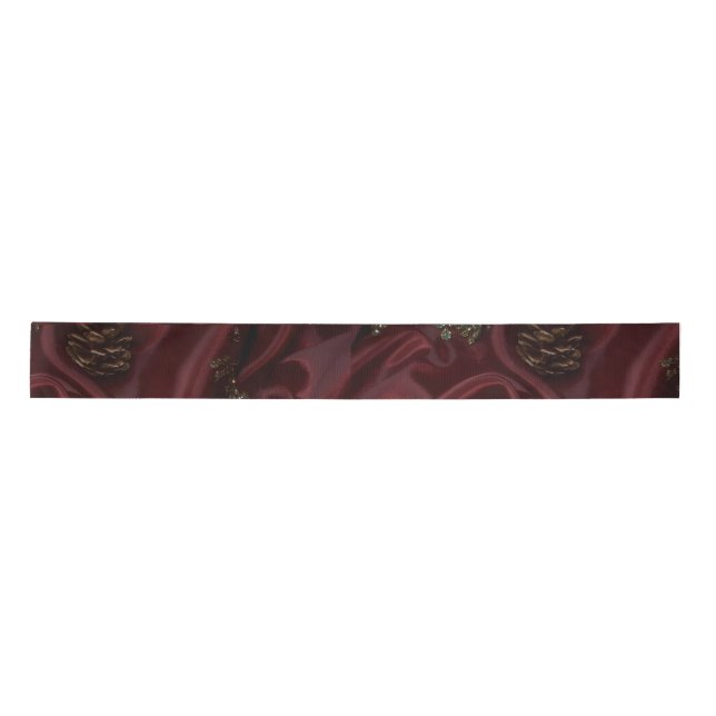 Burgundy Silk-Look Diamond  Satin Ribbon (Front)