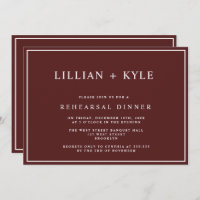 Burgundy Simple Chic Rehearsal Dinner Invitation