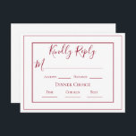 Burgundy Simple Modern Wedding RSVP Postcard<br><div class="desc">A perfect burgundy simple RSVP postcard for your special day.  So pretty for any bridal shower,  baby shower,  graduation,  anniversary,  etc.</div>