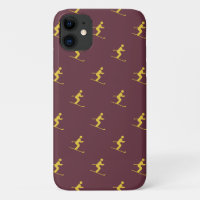Burgundy Skier Case-Mate iPhone Case
